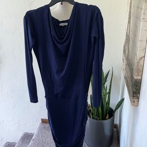 Athleta Ladies Dress with ruched skirting. Gorgeous deep sapphire blue.